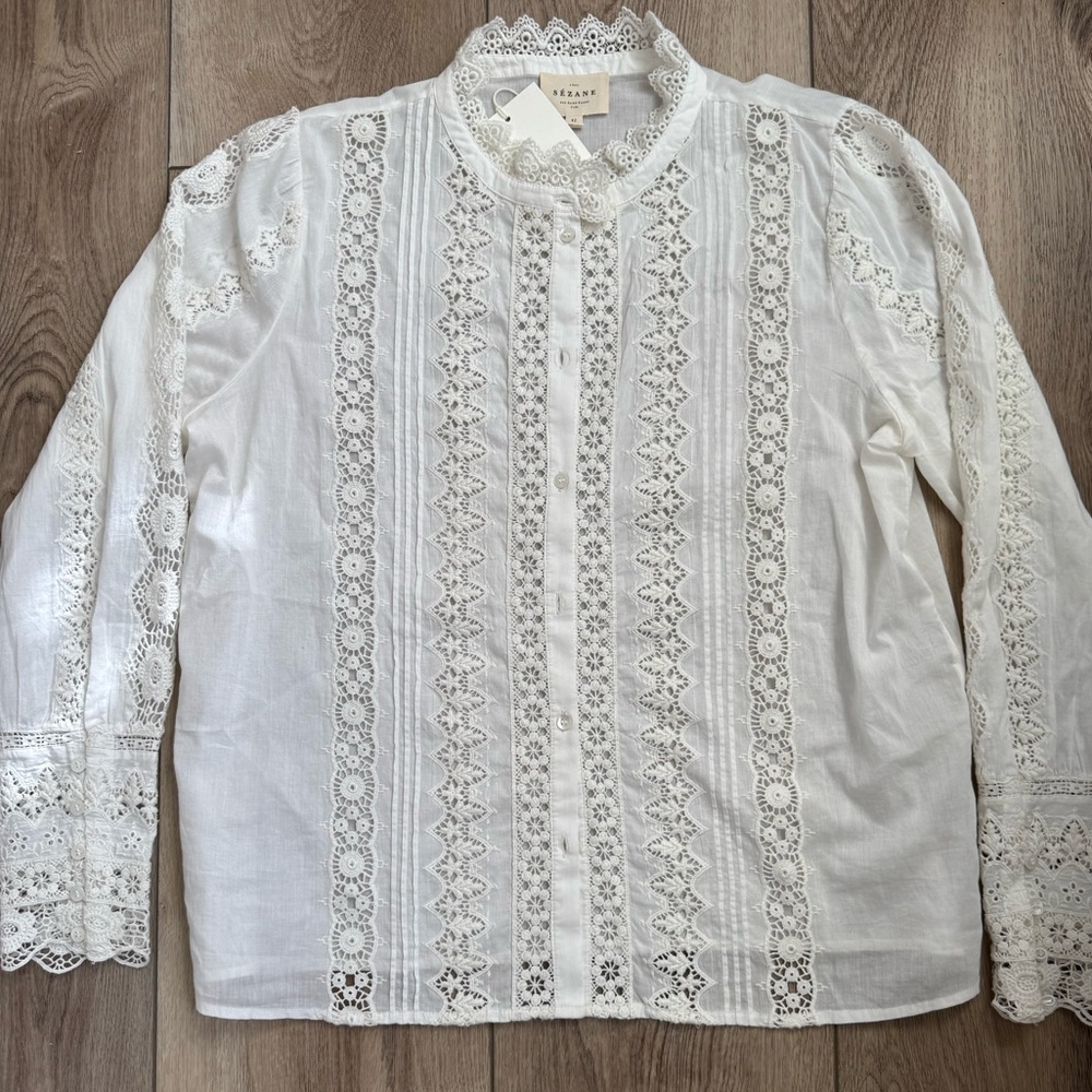 Sezane Rym Blouse in Ecru - Picture 7 of 11